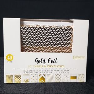 Gold Foil Blank A2 Cards and Envelopes 40 Sets